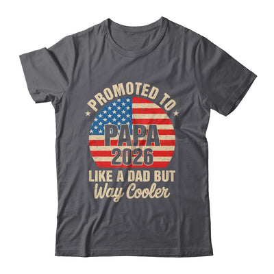 Promoted To Papa Est 2026 Soon To Be New Grandad US Flag Shirt & Hoodie | siriusteestore
