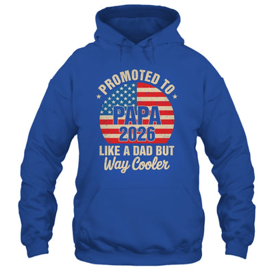 Promoted To Papa Est 2026 Soon To Be New Grandad US Flag Shirt & Hoodie | siriusteestore