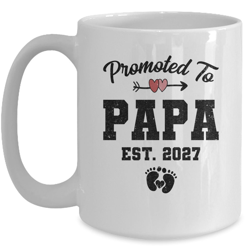 Promoted To Papa Est 2027 First Time Fathers Day Mug | siriusteestore