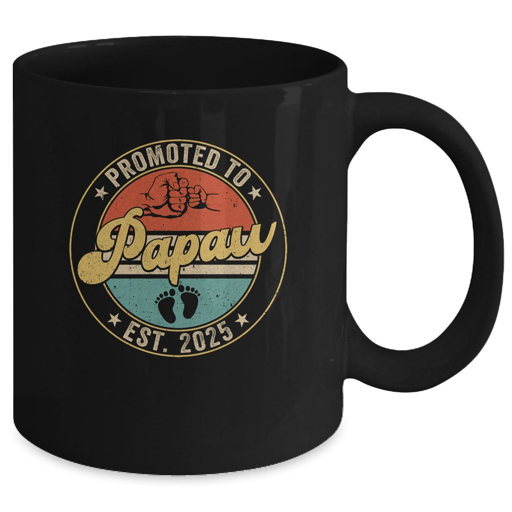 Promoted To Papaw 2025 Pregnancy New First Papaw Retro Mug | siriusteestore