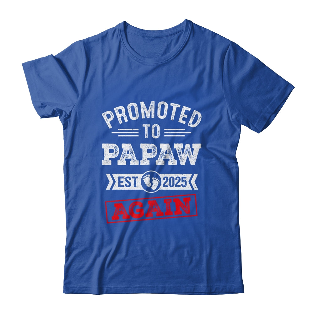 Promoted To Papaw Again 2025 Pregnancy Announcement Shirt & Hoodie | siriusteestore