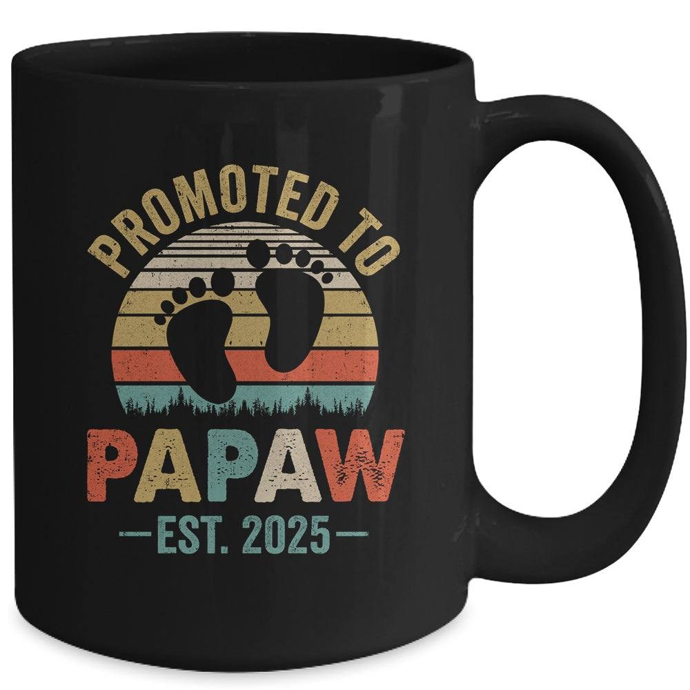 Promoted To Papaw Est 2025 Fathers Day Vintage Mug | siriusteestore