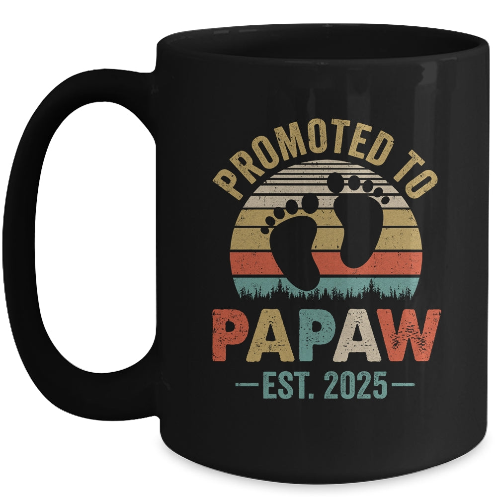 Promoted To Papaw Est 2025 Fathers Day Vintage Mug | siriusteestore
