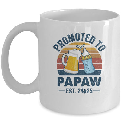 Promoted To Papaw Est 2025 First Time Fathers Day Vintage Mug | siriusteestore
