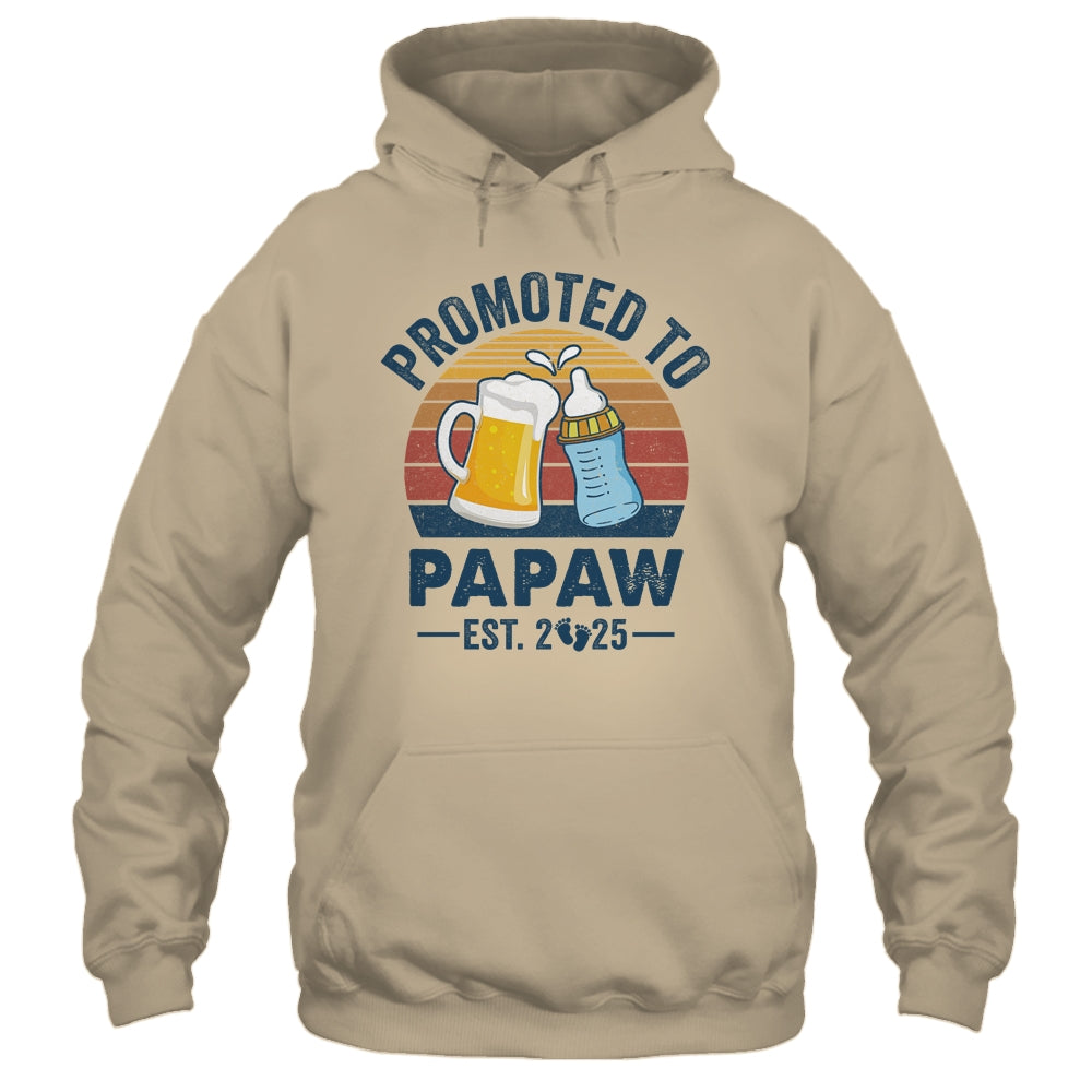 Promoted To Papaw Est 2025 First Time Fathers Day Vintage Shirt & Hoodie | siriusteestore