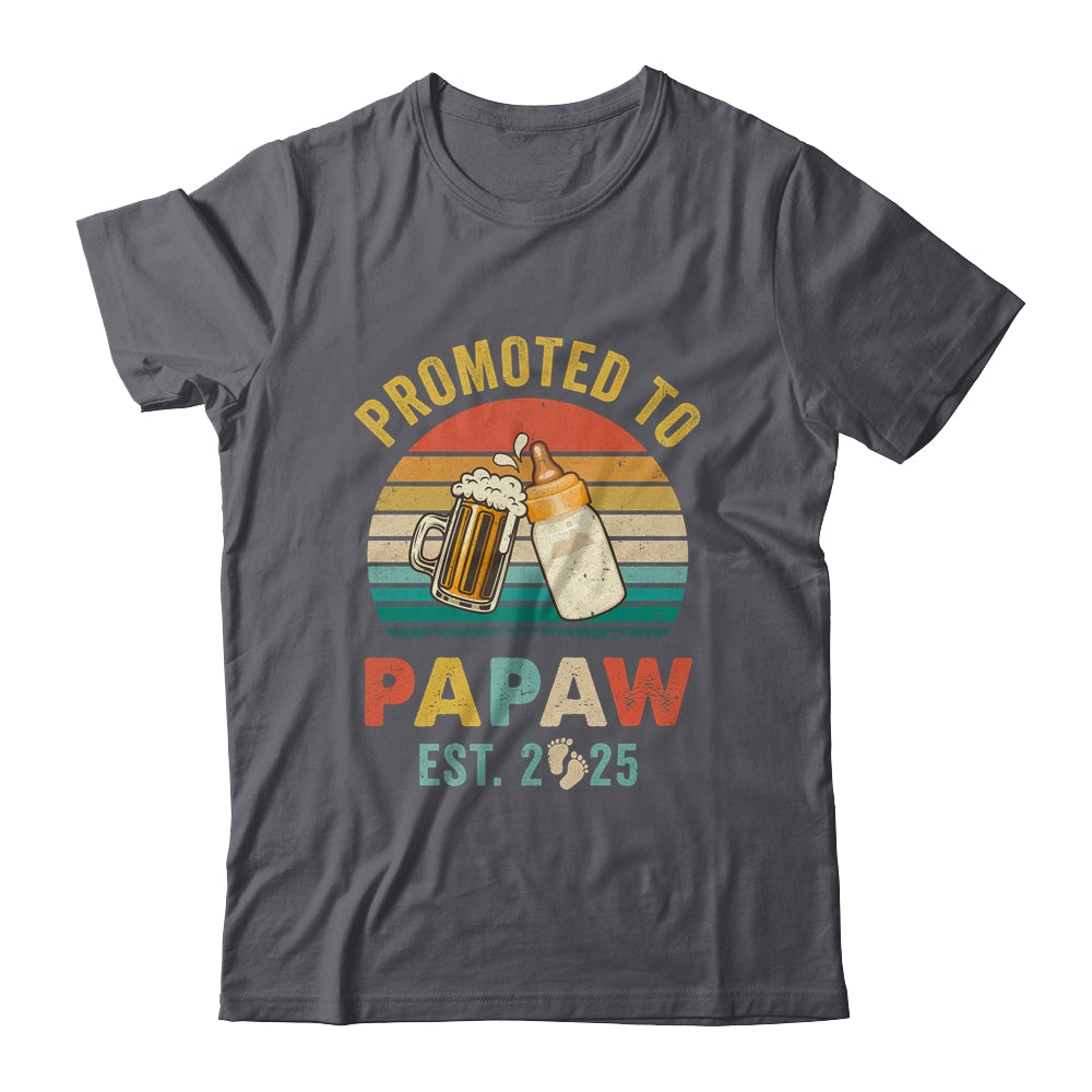 Promoted To Papaw Est 2025 Vintage New Papaw Fathers Day Shirt & Hoodie | siriusteestore