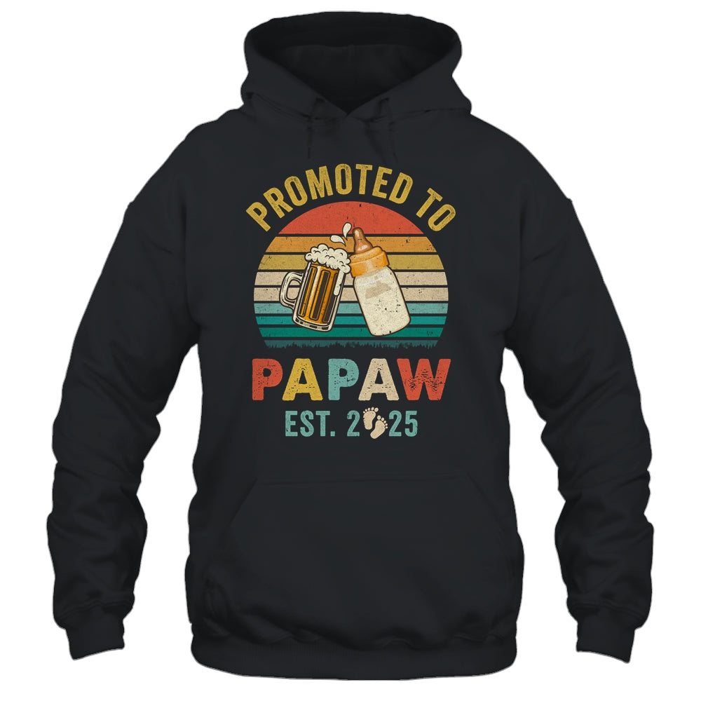 Promoted To Papaw Est 2025 Vintage New Papaw Fathers Day Shirt & Hoodie | siriusteestore