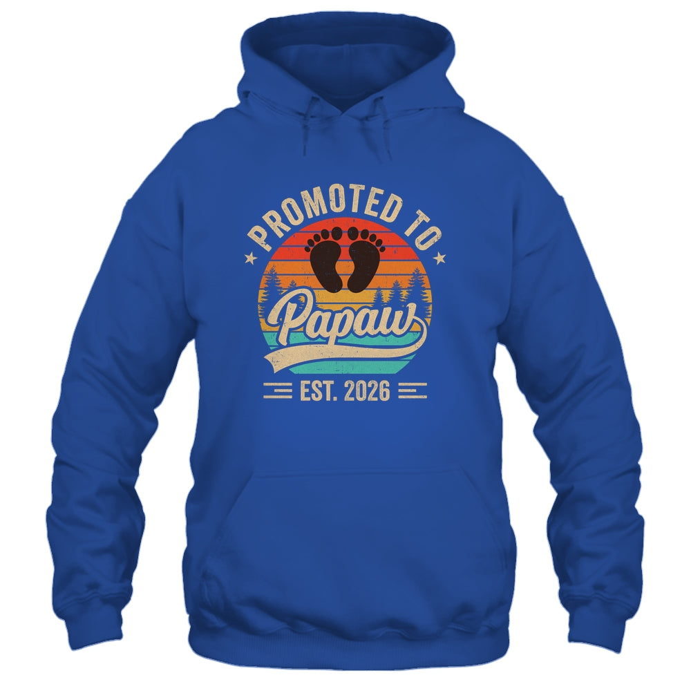Promoted To Papaw Est 2026 Grandparents Baby Announcement Shirt & Hoodie | siriusteestore