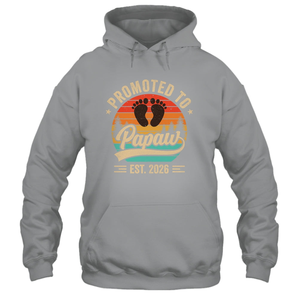 Promoted To Papaw Est 2026 Grandparents Baby Announcement Shirt & Hoodie | siriusteestore