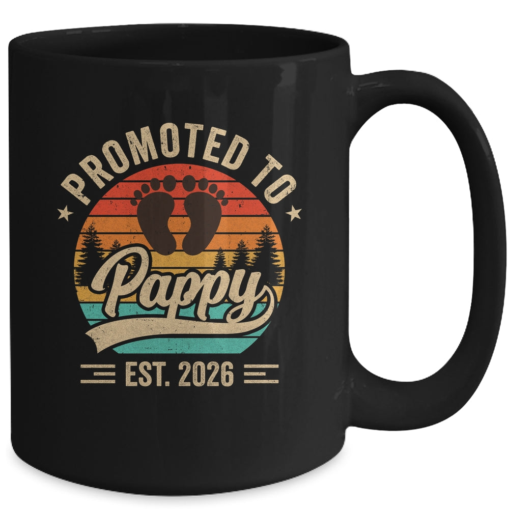 Promoted To Pappy Est 2026 Grandparents Baby Announcement Mug | siriusteestore