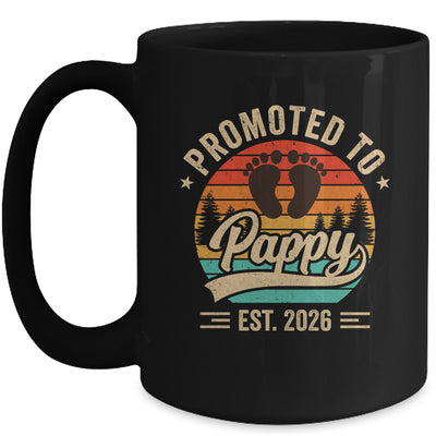 Promoted To Pappy Est 2026 Grandparents Baby Announcement Mug | siriusteestore