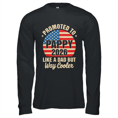 Promoted To Pappy Est 2026 Soon To Be New Grandad US Flag Shirt & Hoodie | siriusteestore