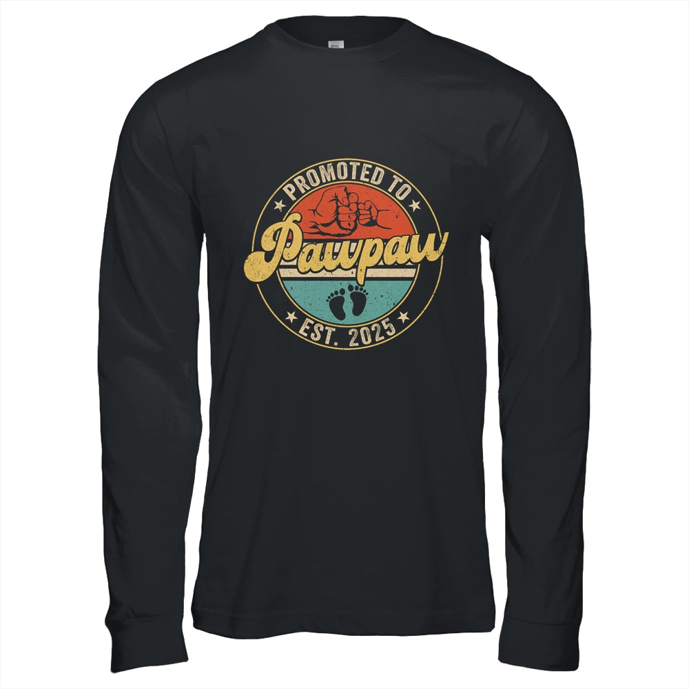 Promoted To Pawpaw 2025 Pregnancy New First Pawpaw Retro Shirt & Hoodie | siriusteestore