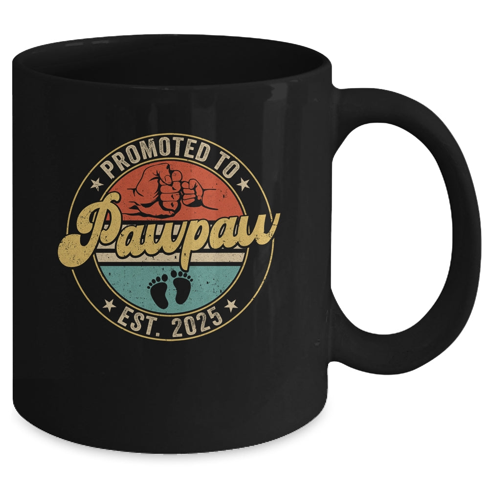 Promoted To Pawpaw 2025 Pregnancy New First Pawpaw Retro Mug | siriusteestore