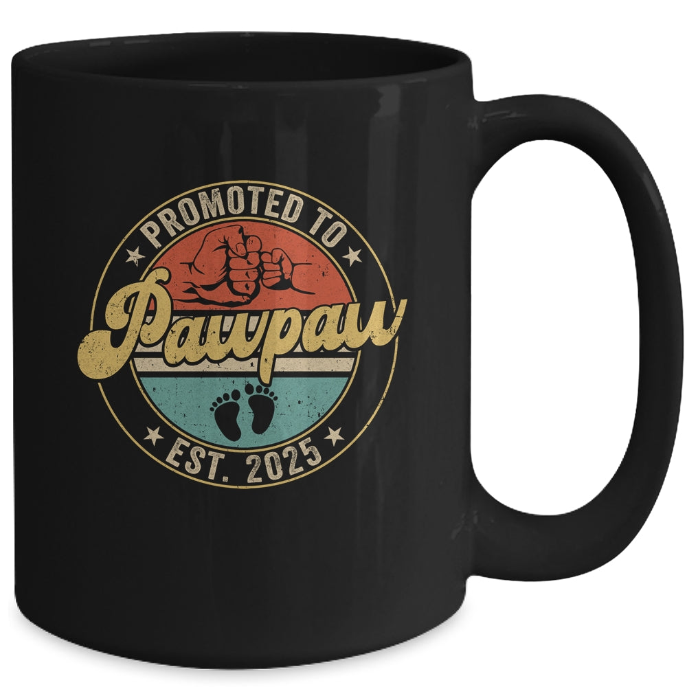 Promoted To Pawpaw 2025 Pregnancy New First Pawpaw Retro Mug | siriusteestore
