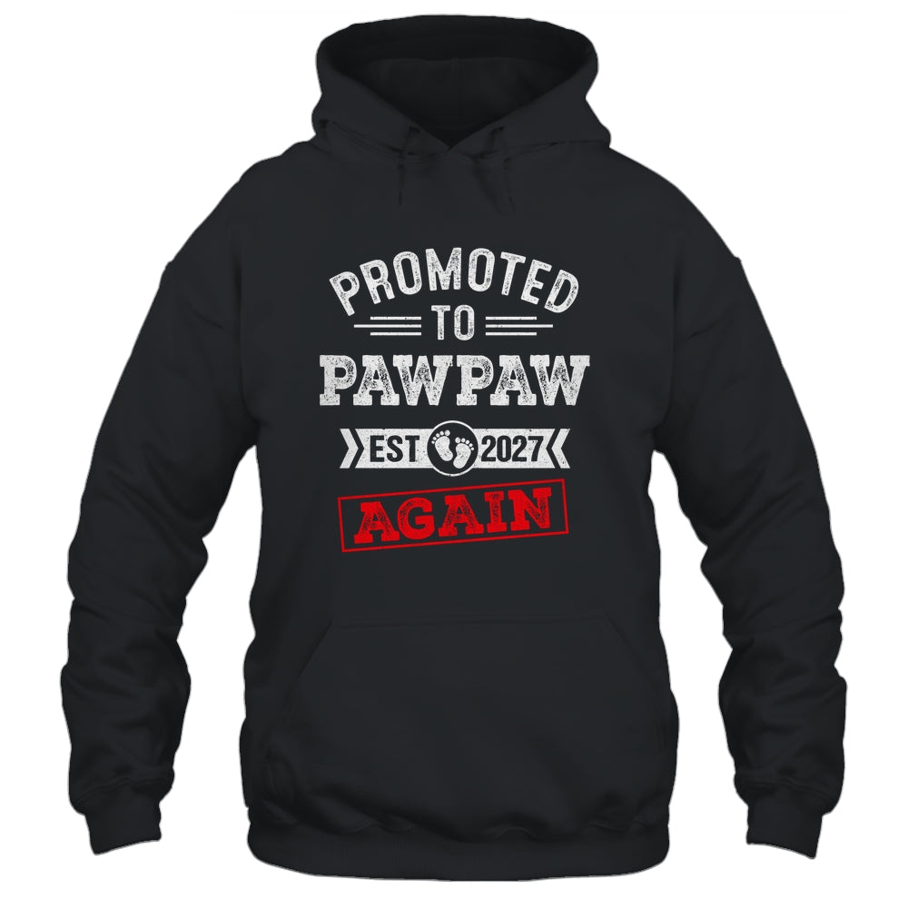 Promoted To Pawpaw Again 2027 Pregnancy Announcement Shirt & Hoodie | siriusteestore