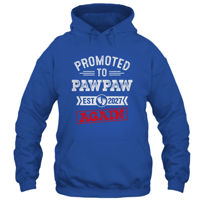 Promoted To Pawpaw Again 2027 Pregnancy Announcement Shirt & Hoodie | siriusteestore