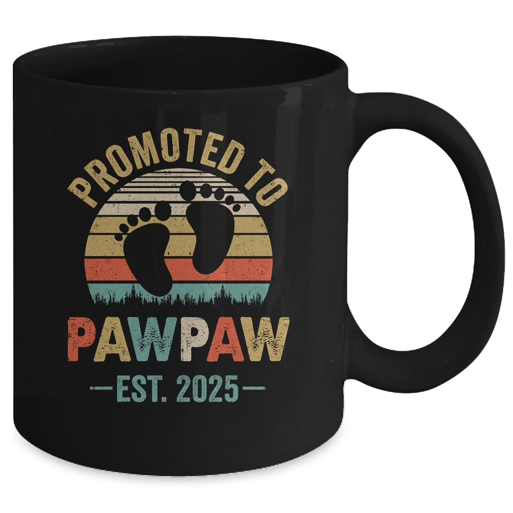 Promoted To Pawpaw Est 2025 Fathers Day Vintage Mug | siriusteestore