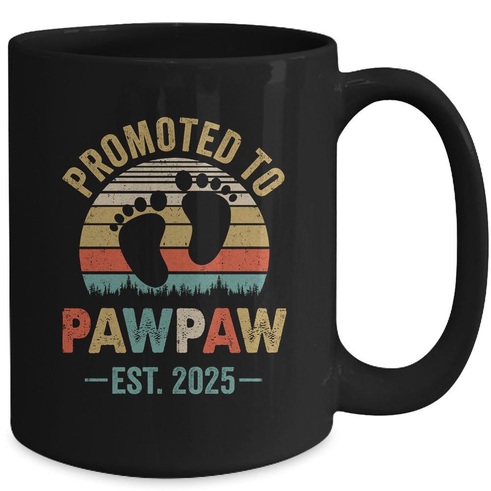 Promoted To Pawpaw Est 2025 Fathers Day Vintage Mug | siriusteestore
