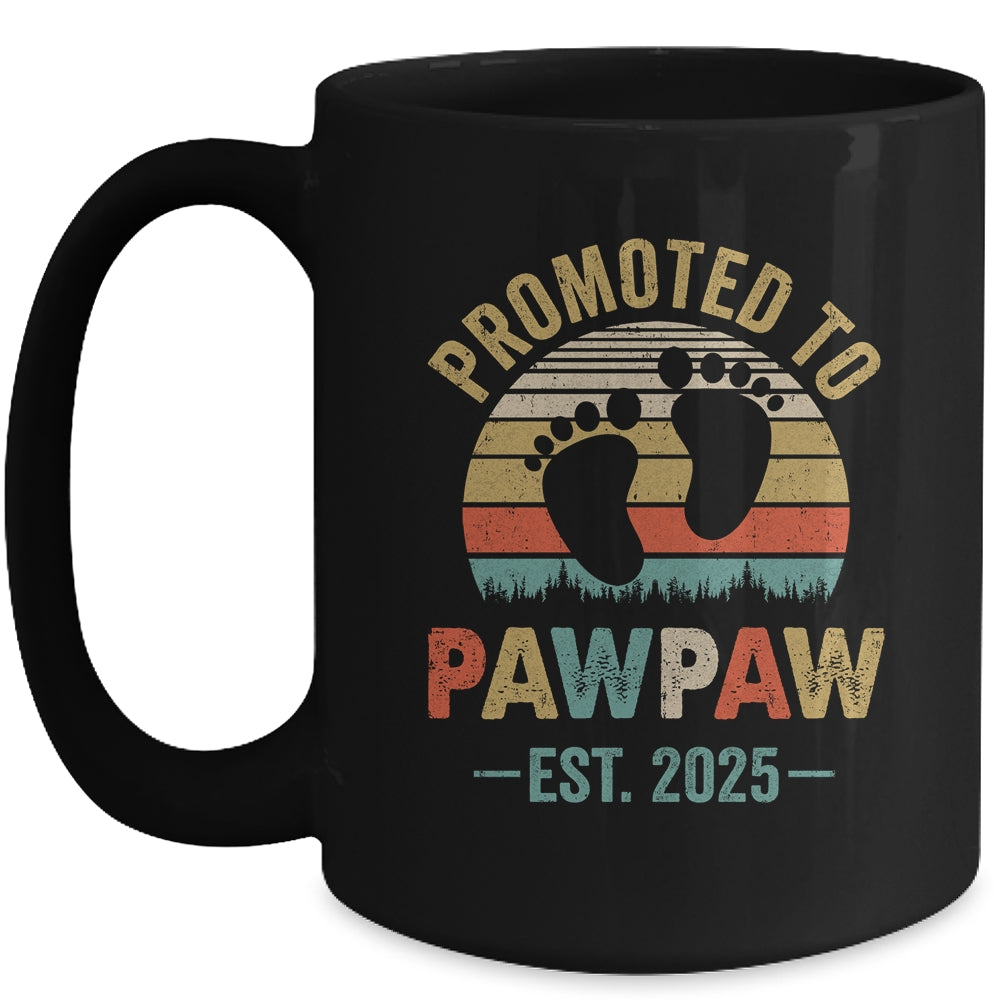 Promoted To Pawpaw Est 2025 Fathers Day Vintage Mug | siriusteestore