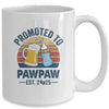 Promoted To Pawpaw Est 2025 First Time Fathers Day Vintage Mug | siriusteestore