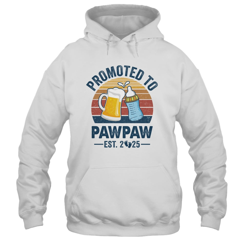 Promoted To Pawpaw Est 2025 First Time Fathers Day Vintage Shirt & Hoodie | siriusteestore