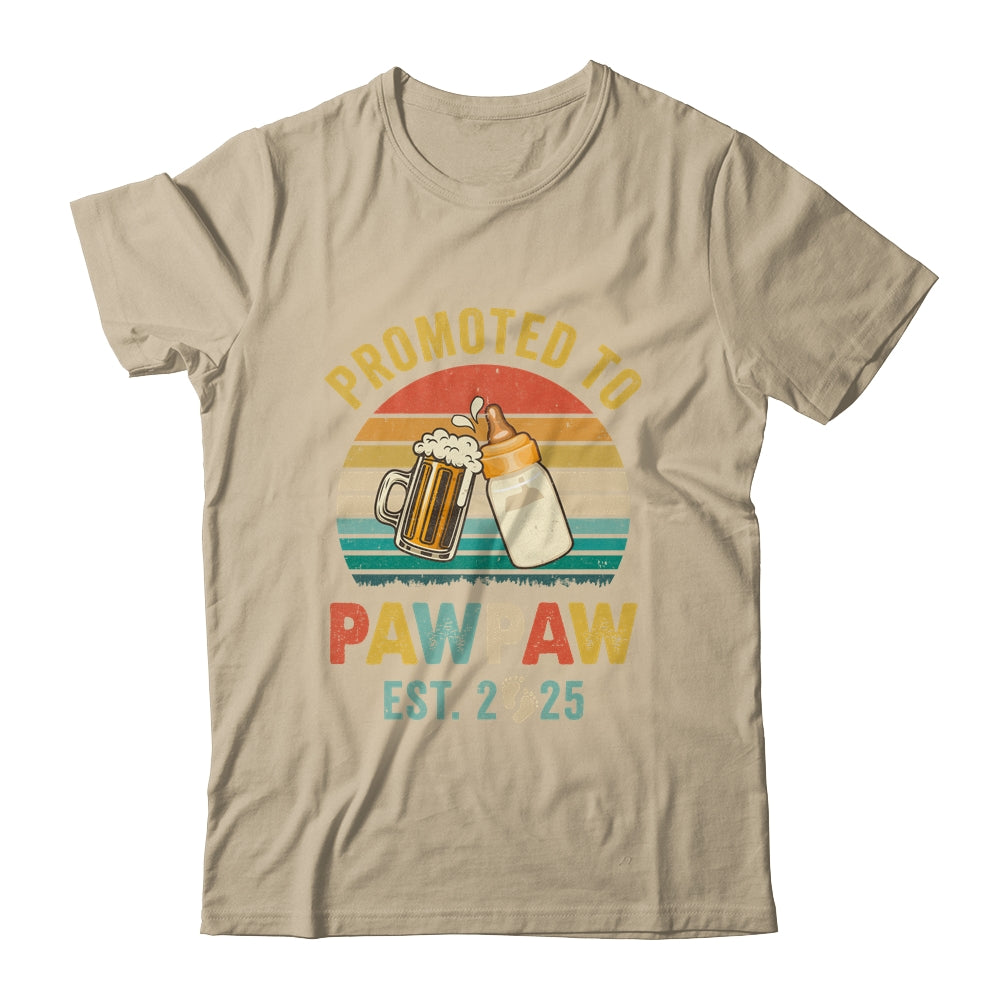 Promoted To Pawpaw Est 2025 Vintage New Pawpaw Fathers Day Shirt & Hoodie | siriusteestore