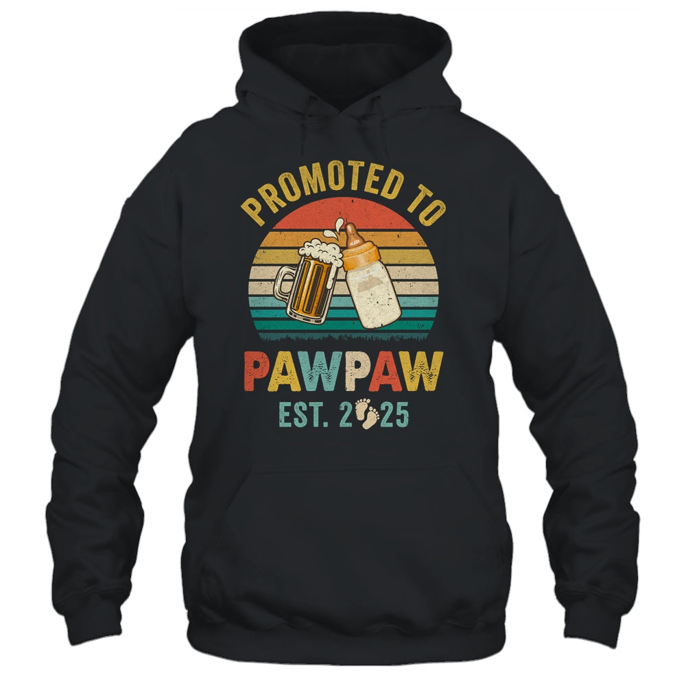 Promoted To Pawpaw Est 2025 Vintage New Pawpaw Fathers Day Shirt & Hoodie | siriusteestore