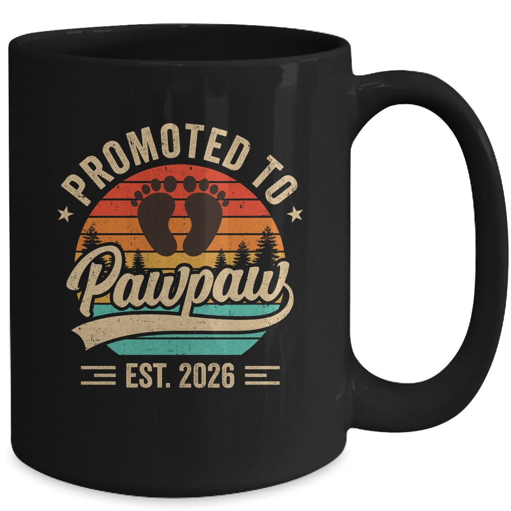 Promoted To Pawpaw Est 2026 Grandparents Baby Announcement Mug | siriusteestore