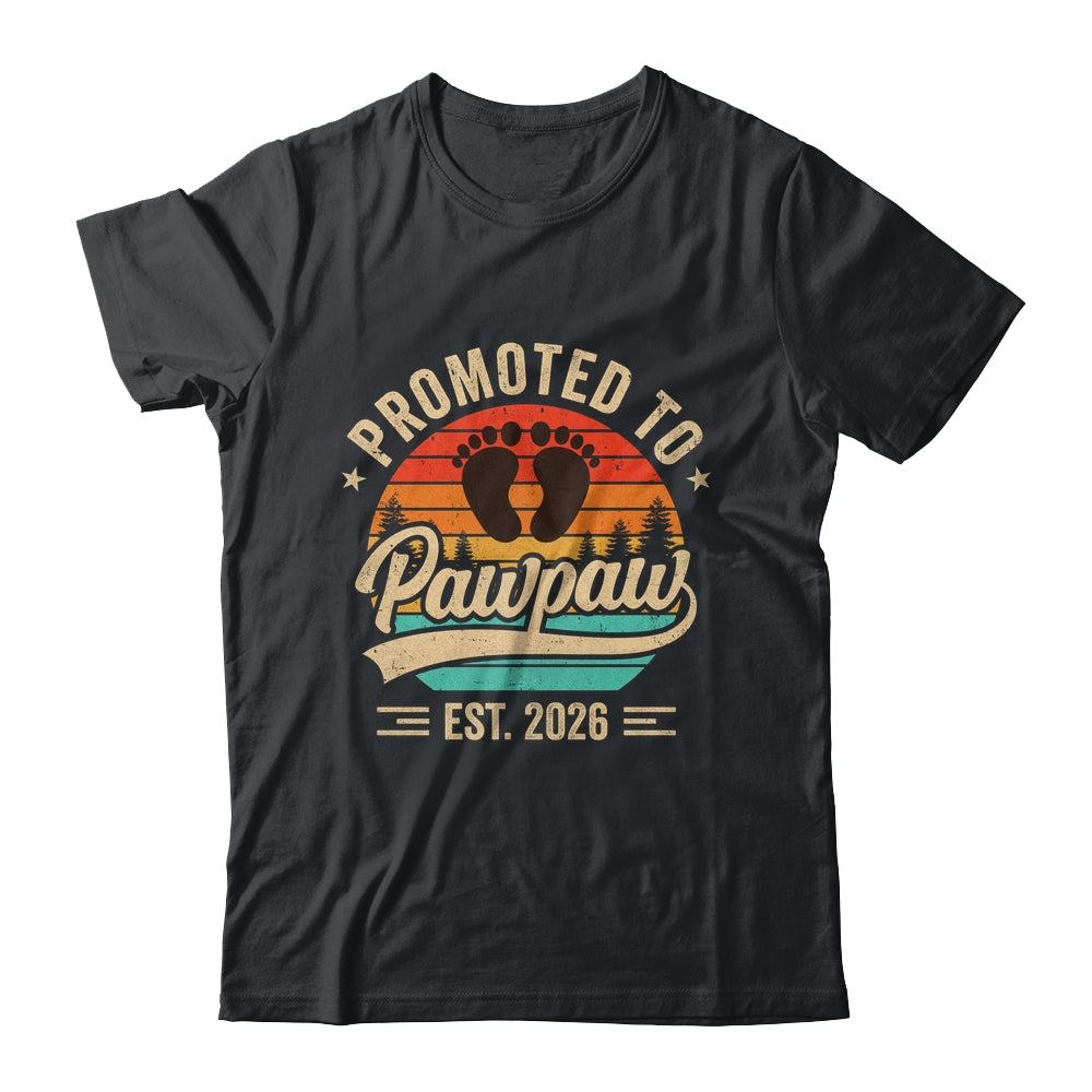 Promoted To Pawpaw Est 2026 Grandparents Baby Announcement Shirt & Hoodie | siriusteestore