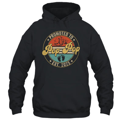 Promoted To Pop Pop 2025 Pregnancy New First Pop Pop Retro Shirt & Hoodie | siriusteestore