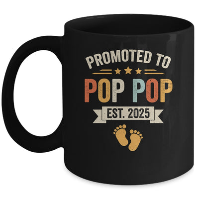 Promoted To Pop Pop 2025 Retro Soon To Be Pop Pop Est 2025 Mug | siriusteestore