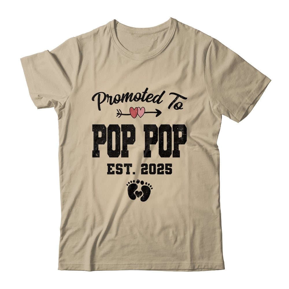 Promoted To Pop Pop Est 2025 First Time Fathers Day Shirt & Hoodie | siriusteestore