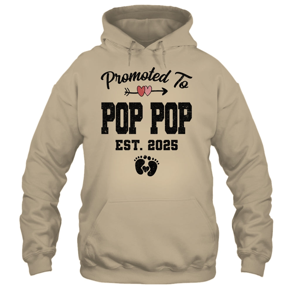Promoted To Pop Pop Est 2025 First Time Fathers Day Shirt & Hoodie | siriusteestore