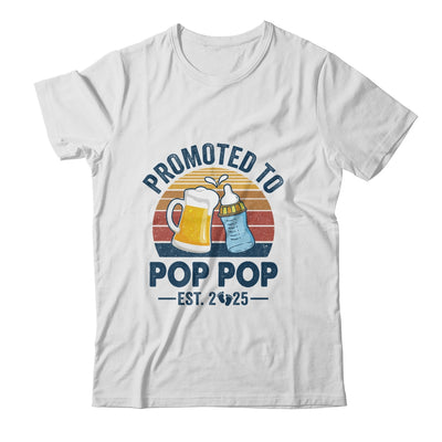 Promoted To Pop Pop Est 2025 First Time Fathers Day Vintage Shirt & Hoodie | siriusteestore