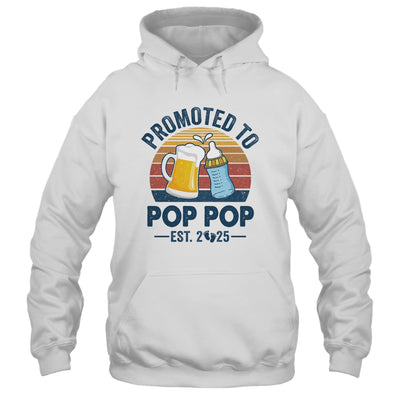 Promoted To Pop Pop Est 2025 First Time Fathers Day Vintage Shirt & Hoodie | siriusteestore