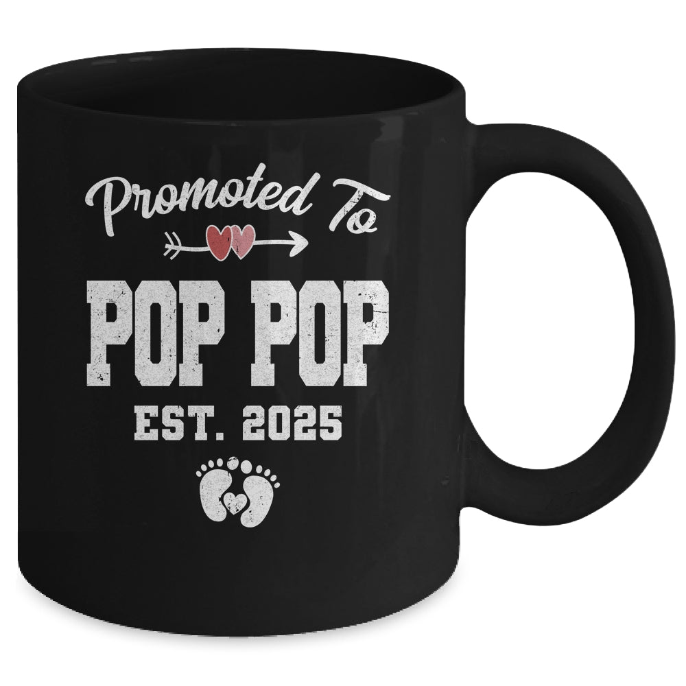 Promoted To Pop Pop Est 2025 Funny First Time Fathers Day Mug | siriusteestore