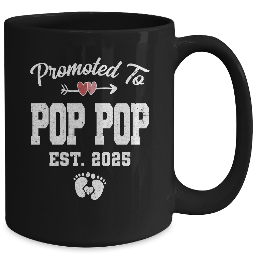 Promoted To Pop Pop Est 2025 Funny First Time Fathers Day Mug | siriusteestore
