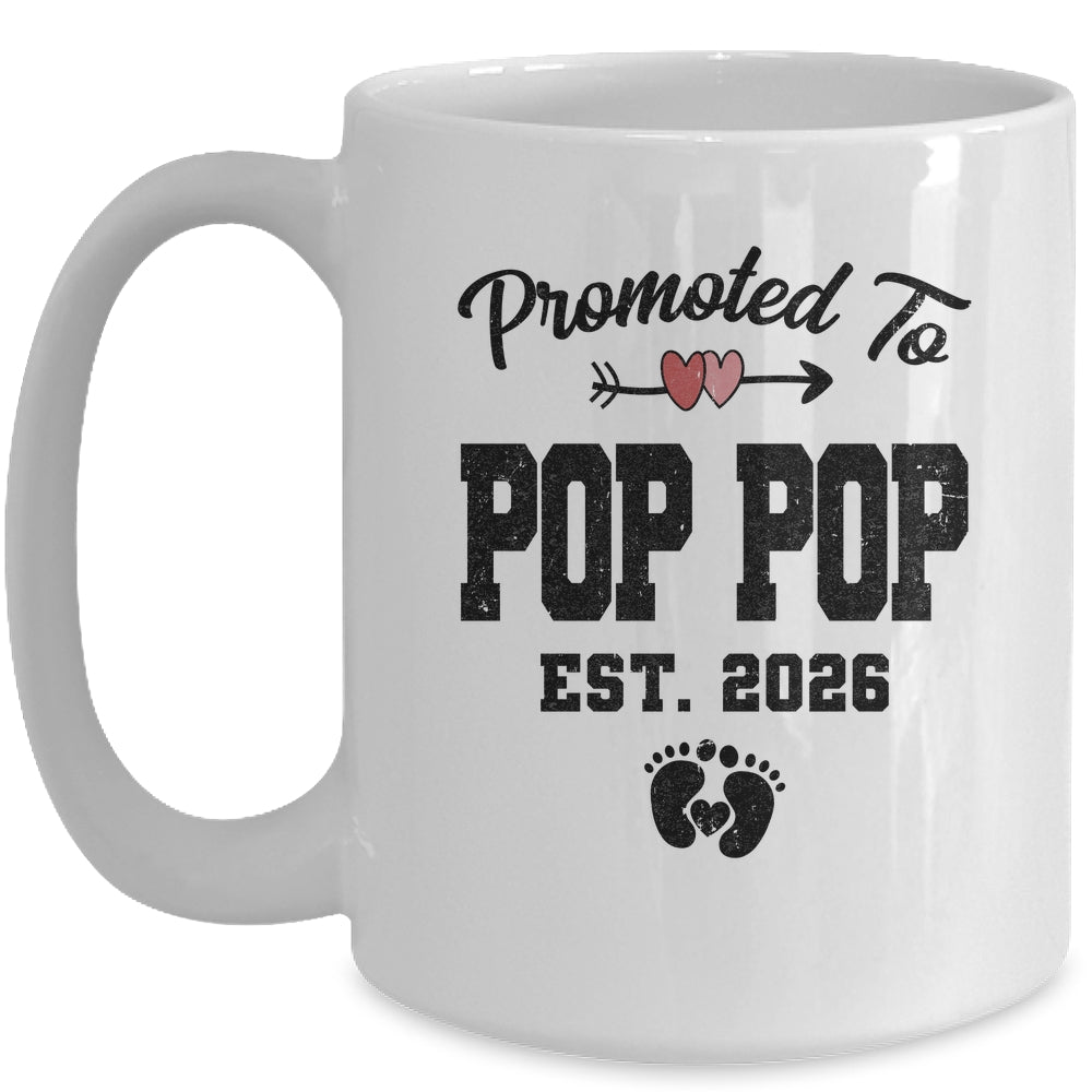 Promoted To Pop Pop Est 2026 First Time Fathers Day Mug | siriusteestore