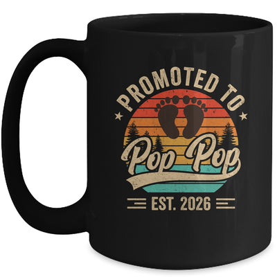 Promoted To Pop Pop Est 2026 Grandparents Baby Announcement Mug | siriusteestore