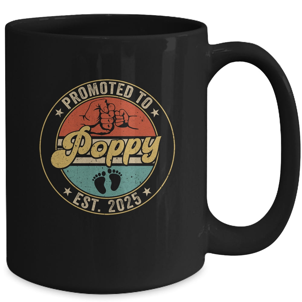 Promoted To Poppy 2025 Pregnancy New First Poppy Retro Mug | siriusteestore
