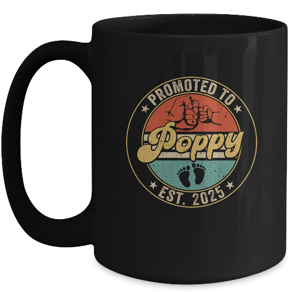Promoted To Poppy 2025 Pregnancy New First Poppy Retro Mug | siriusteestore