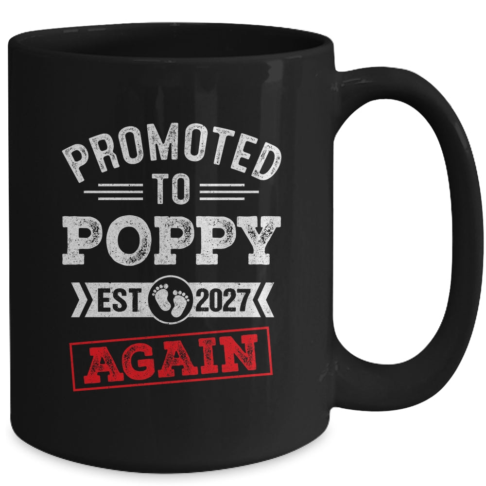 Promoted To Poppy Again 2027 Pregnancy Announcement Mug | siriusteestore