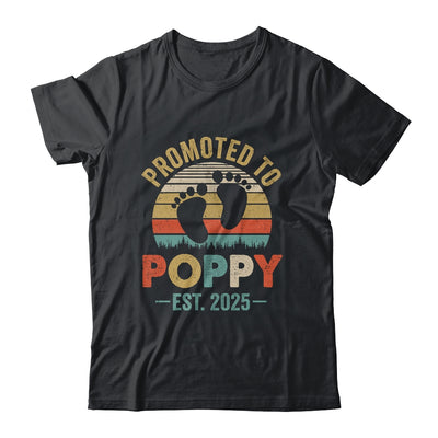 Promoted To Poppy Est 2025 Fathers Day Vintage Shirt & Hoodie | siriusteestore