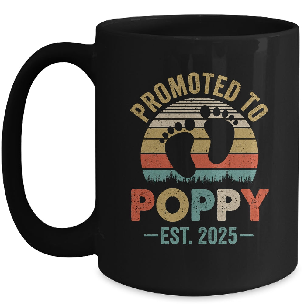 Promoted To Poppy Est 2025 Fathers Day Vintage Mug | siriusteestore