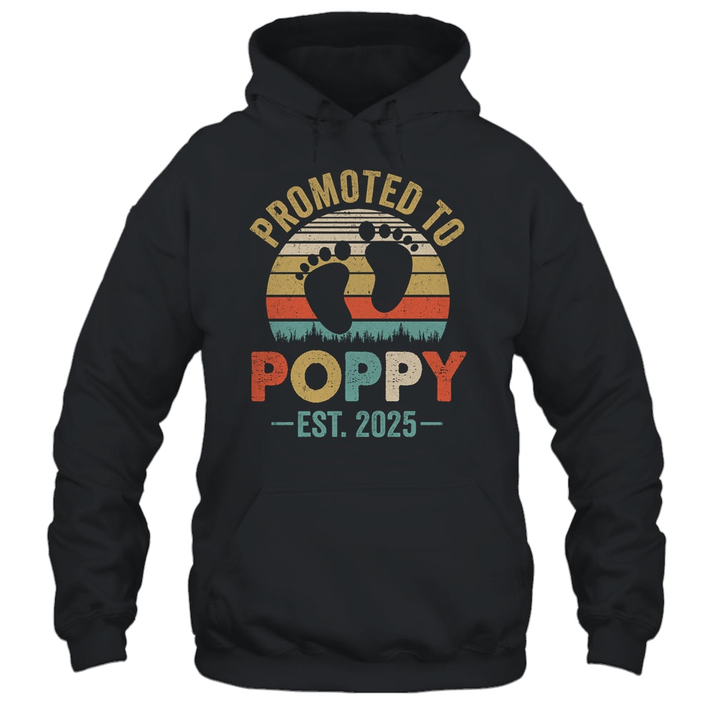 Promoted To Poppy Est 2025 Fathers Day Vintage Shirt & Hoodie | siriusteestore