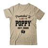 Promoted To Poppy Est 2025 First Time Fathers Day Shirt & Hoodie | siriusteestore