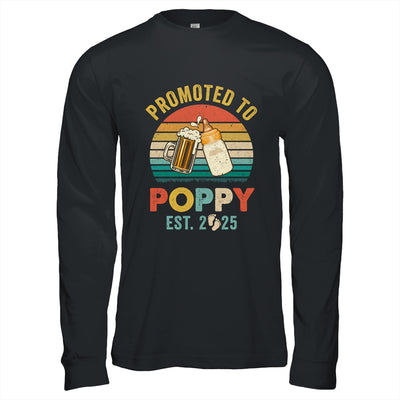 Promoted To Poppy Est 2025 Vintage New Poppy Fathers Day Shirt & Hoodie | siriusteestore
