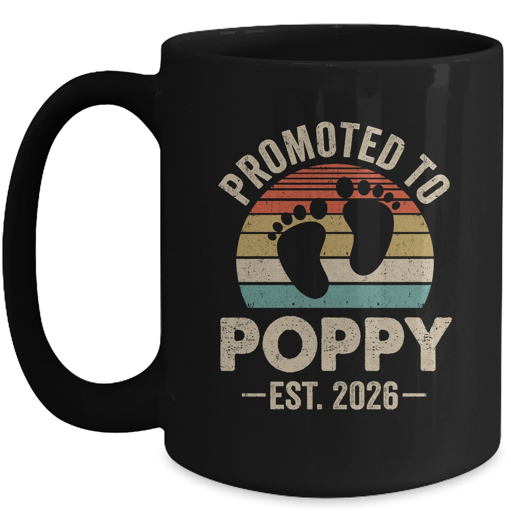 Promoted To Poppy Est 2026 Fathers Day Vintage Mug | siriusteestore
