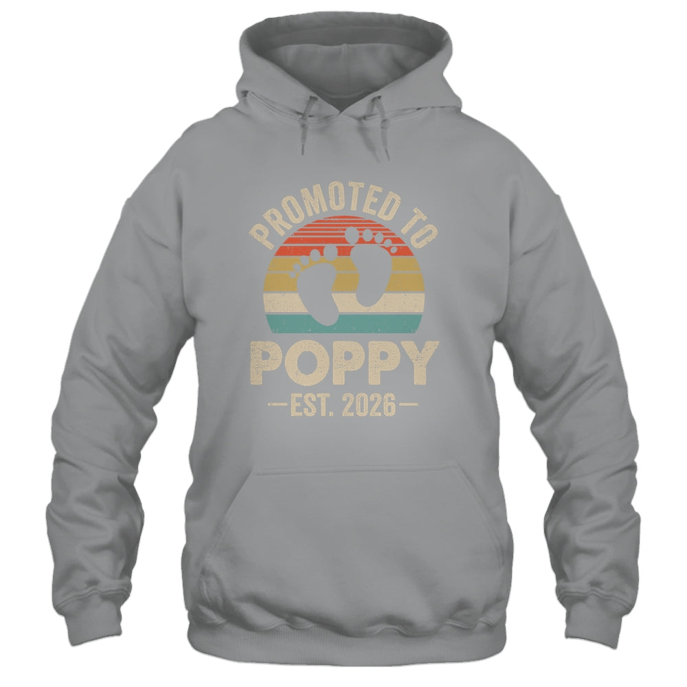 Promoted To Poppy Est 2026 Fathers Day Vintage Shirt & Hoodie | siriusteestore